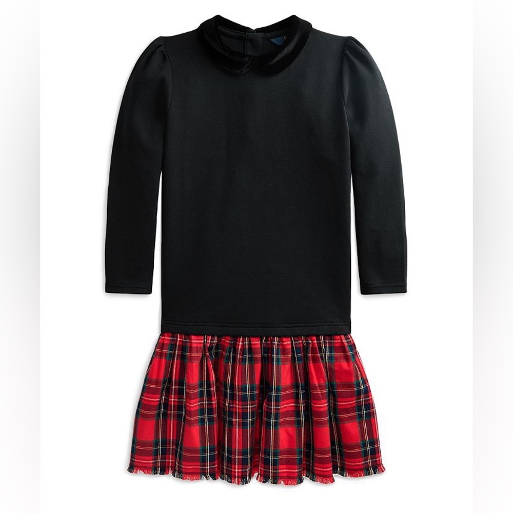 Girls Polo Ralph Lauren Plaid Skirt Ponte Dress